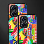 retro abstract back phone cover | glass case for realme c55