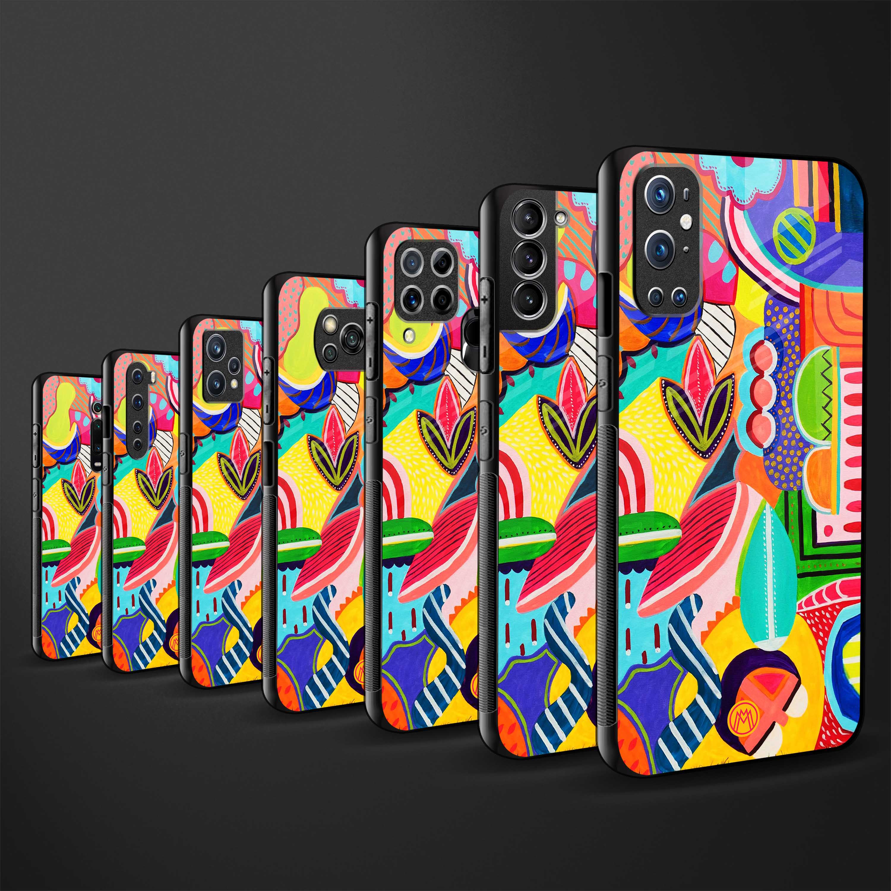 retro abstract glass case for redmi 9 power image-3
