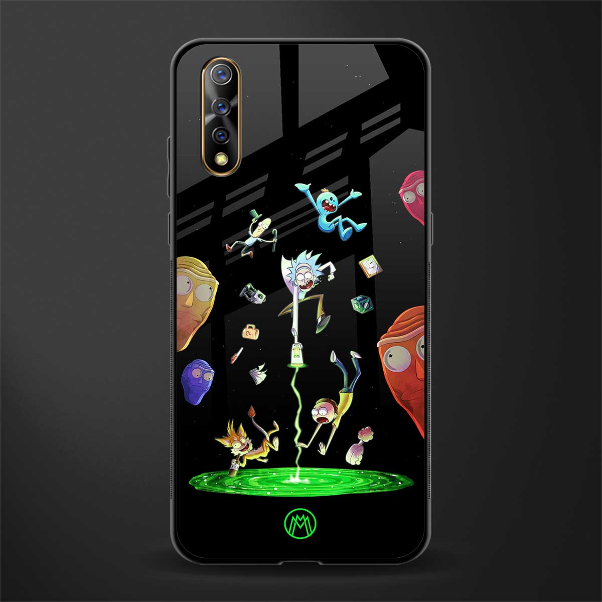 rick and morty amoled glass case for vivo s1 image