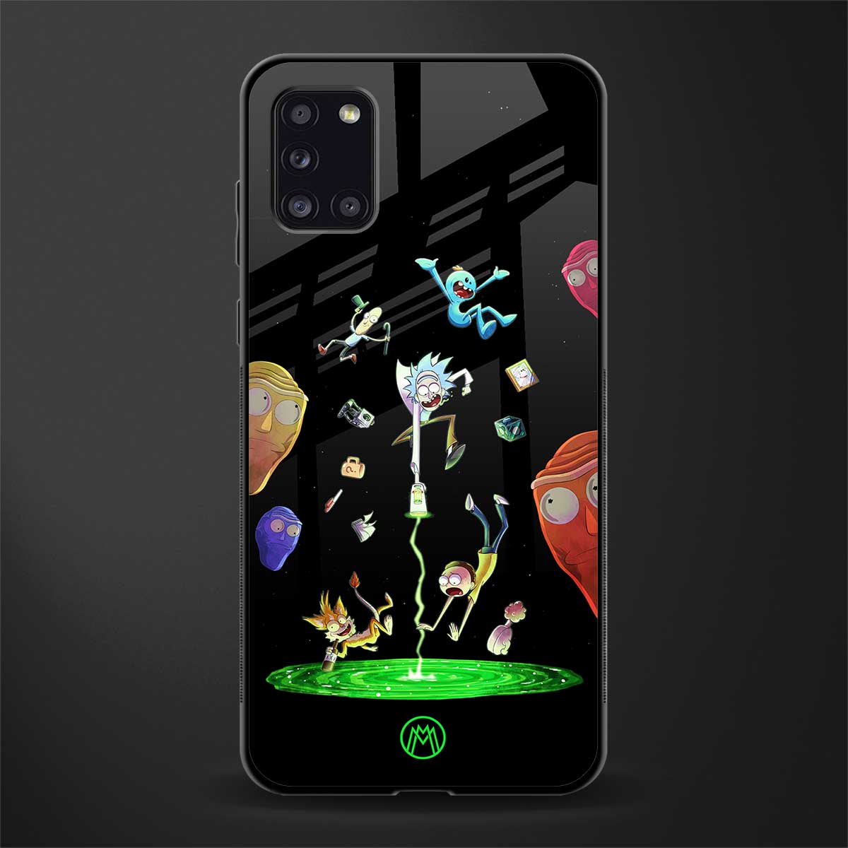 rick and morty amoled glass case for samsung galaxy a31 image