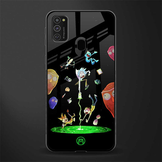 rick and morty amoled glass case for samsung galaxy m30s image