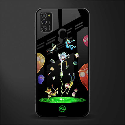 rick and morty amoled glass case for samsung galaxy m21 image