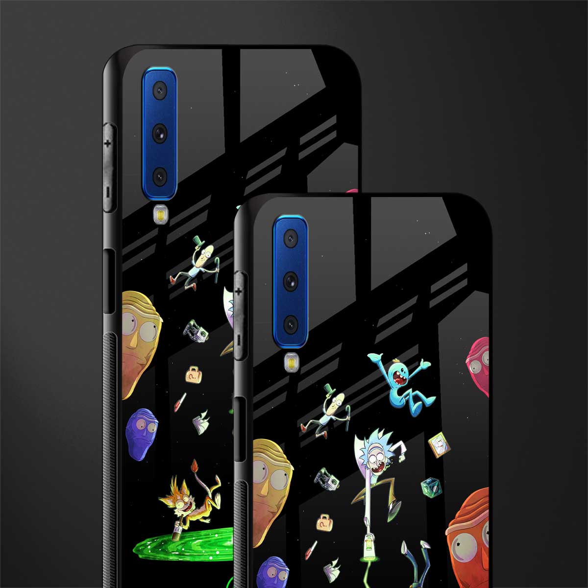 rick and morty amoled glass case for samsung galaxy a7 2018 image-2