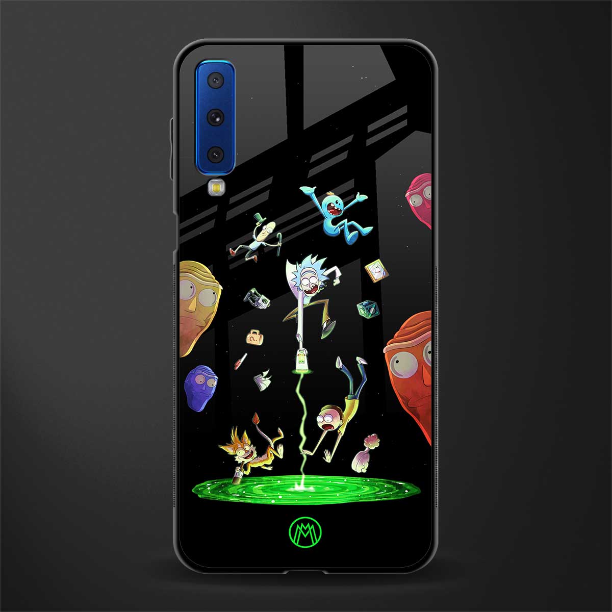 rick and morty amoled glass case for samsung galaxy a7 2018 image