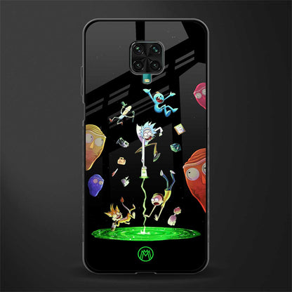 rick and morty amoled glass case for redmi note 9 pro image