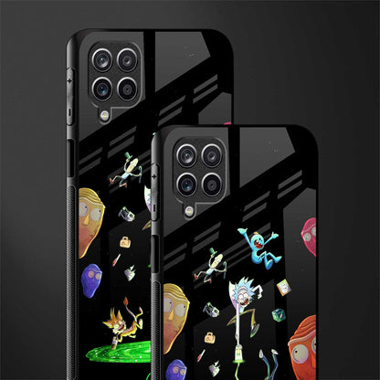 rick and morty amoled back phone cover | glass case for samsung galaxy a22 4g