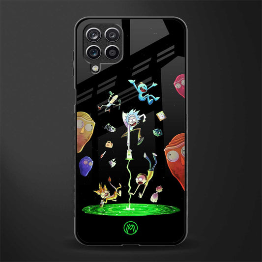 rick and morty amoled back phone cover | glass case for samsung galaxy a22 4g