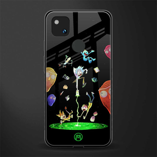 rick and morty amoled back phone cover | glass case for google pixel 4a 4g