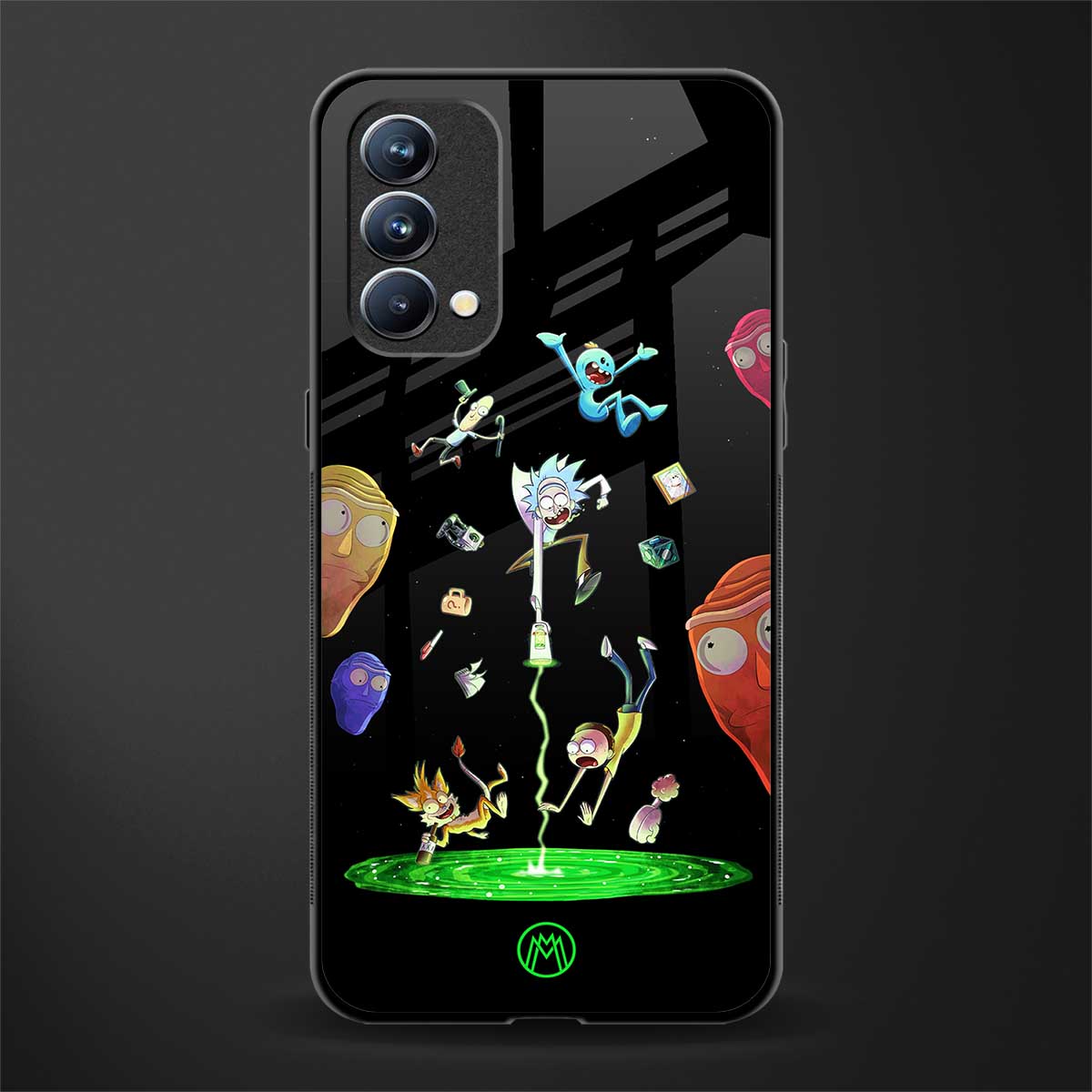 rick and morty amoled glass case for oppo f19 image