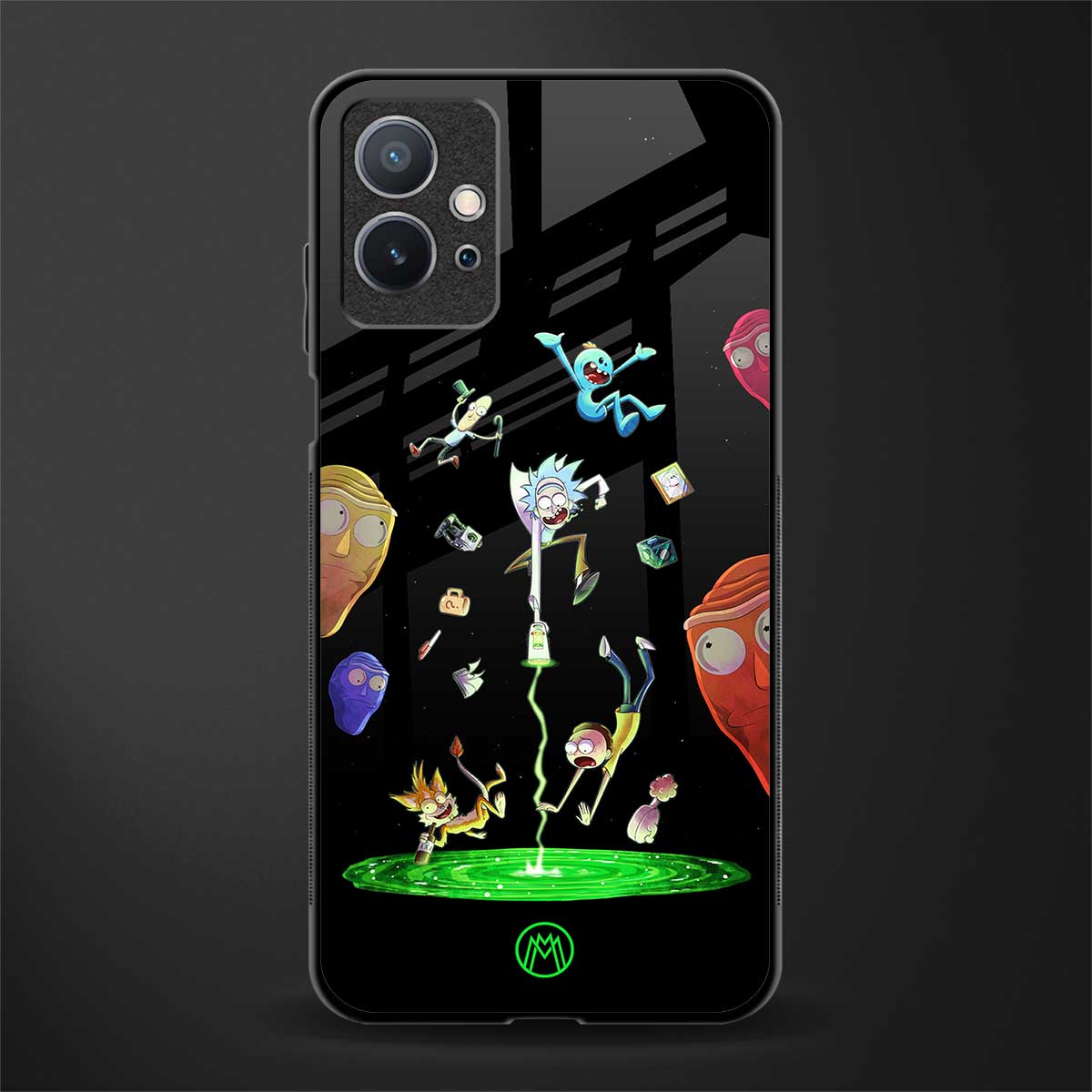 rick and morty amoled glass case for vivo t1 5g image