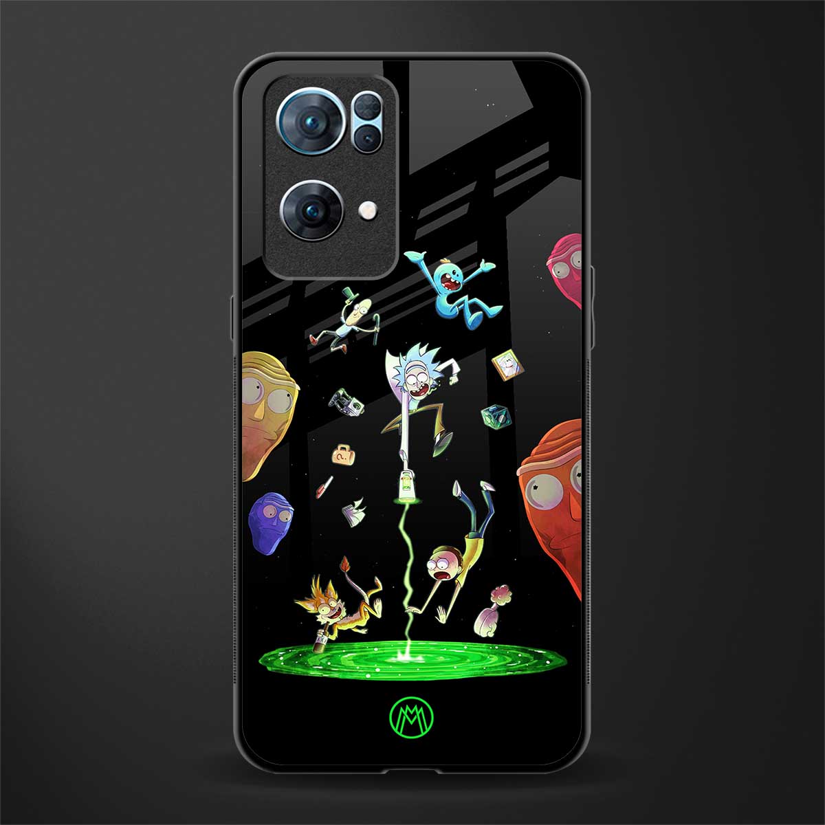 rick and morty amoled glass case for oppo reno7 pro 5g image
