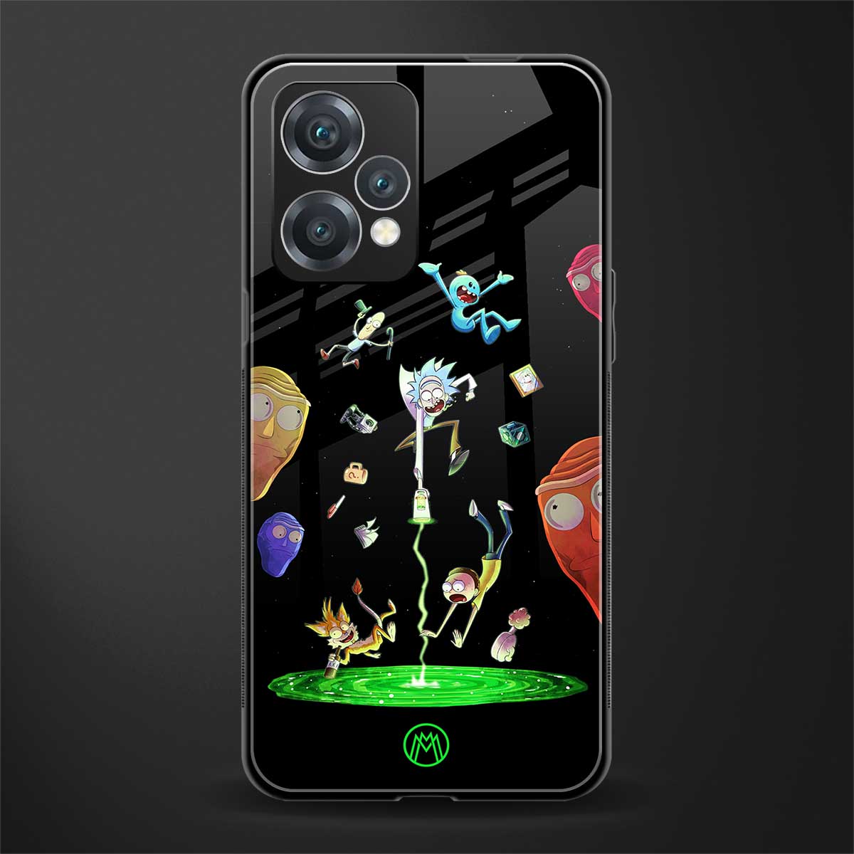rick and morty amoled back phone cover | glass case for realme 9 pro 5g