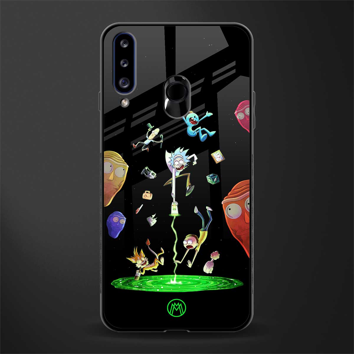 rick and morty amoled glass case for samsung galaxy a20s image