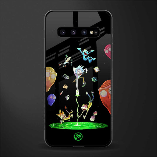 rick and morty amoled glass case for samsung galaxy s10 plus image