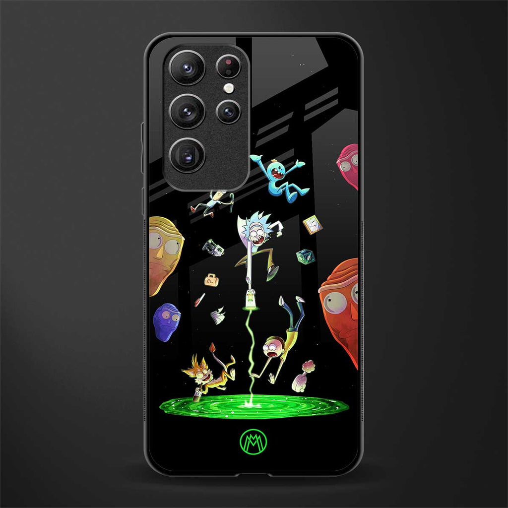 rick and morty amoled glass case for samsung galaxy s21 ultra image