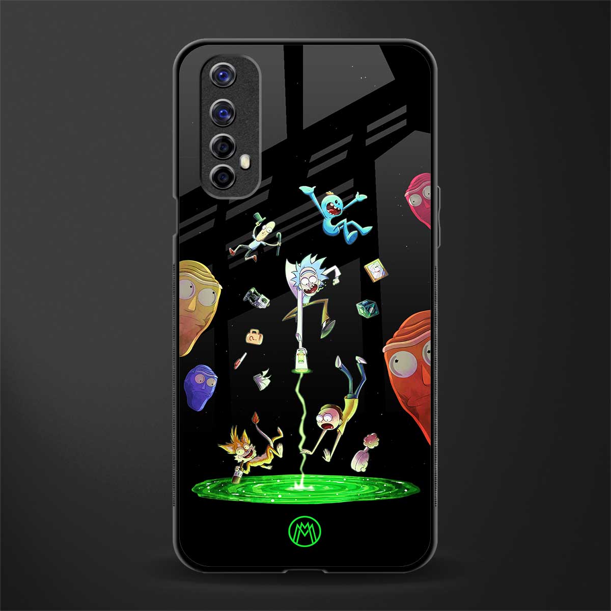 rick and morty amoled glass case for realme 7 image