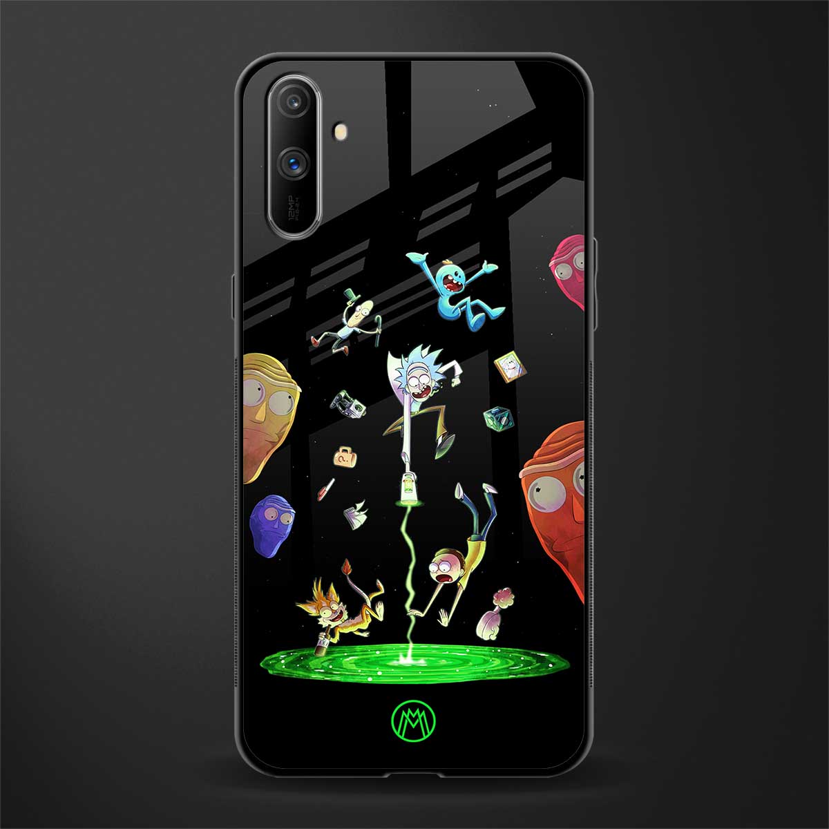 rick and morty amoled glass case for realme c3 image