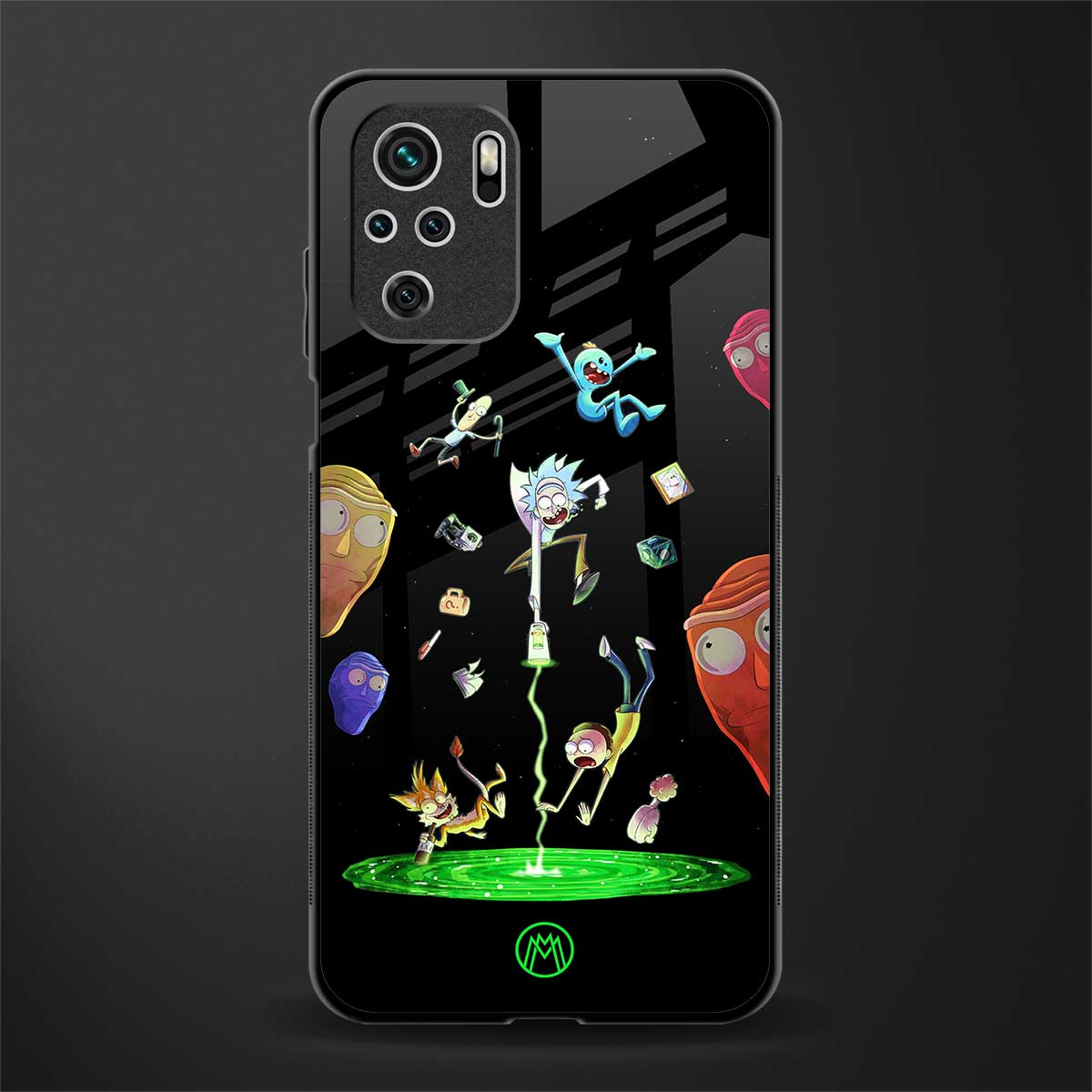 rick and morty amoled glass case for redmi note 10 image