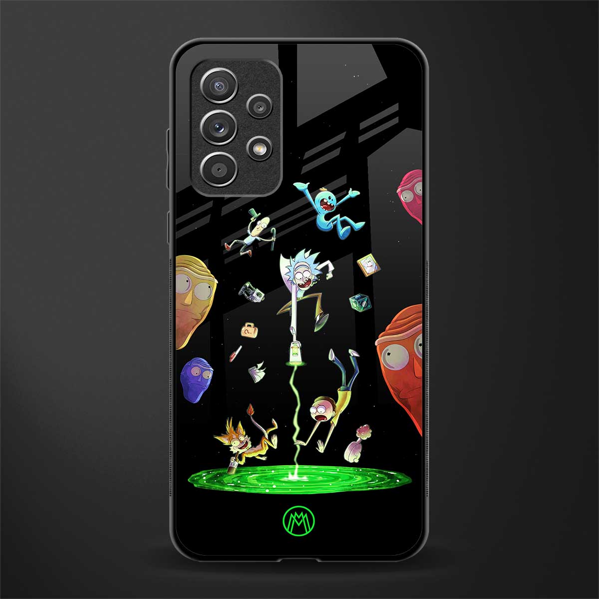 rick and morty amoled glass case for samsung galaxy a72 image