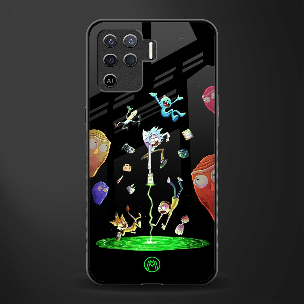 rick and morty amoled glass case for oppo f19 pro image