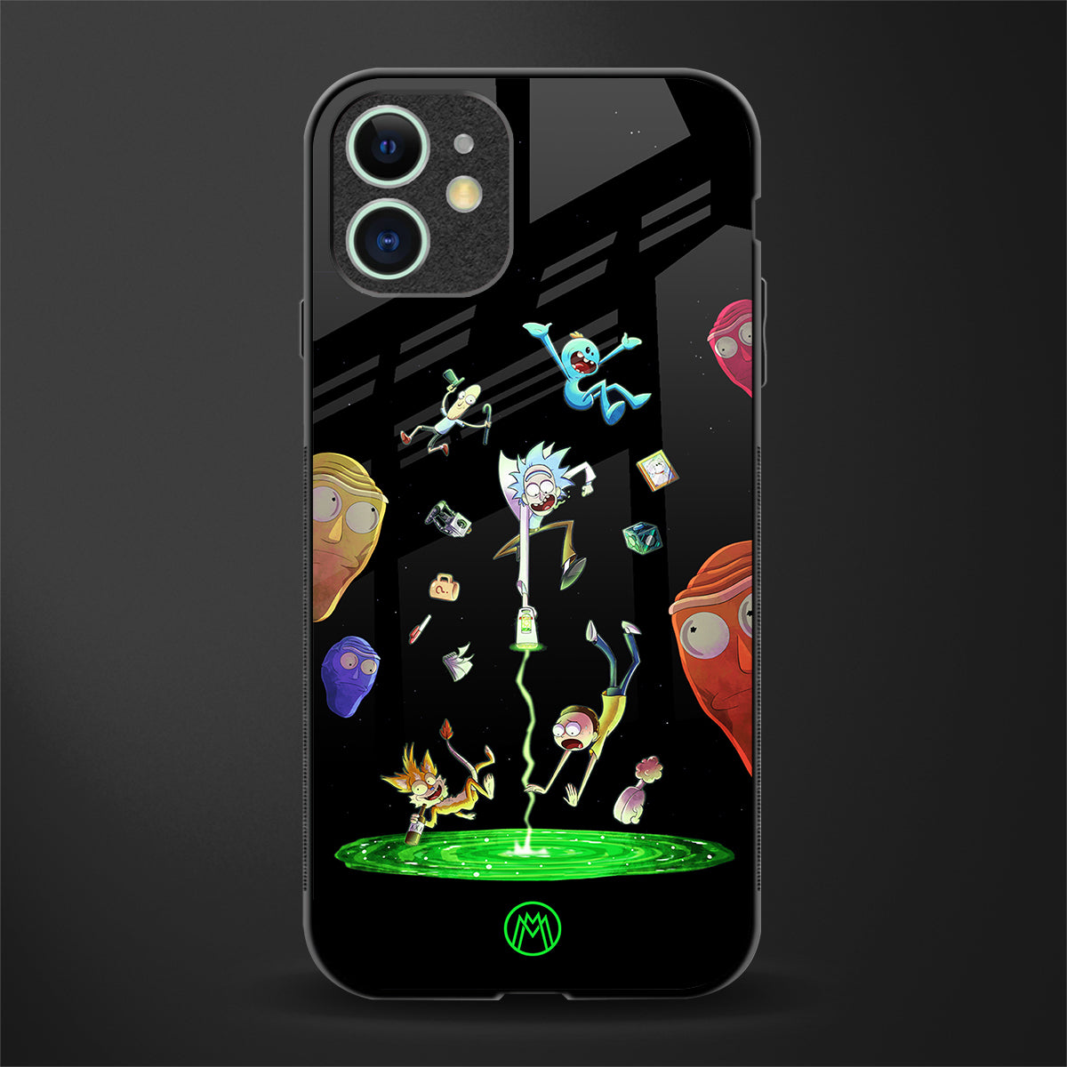 rick and morty amoled glass case for iphone 12 mini image