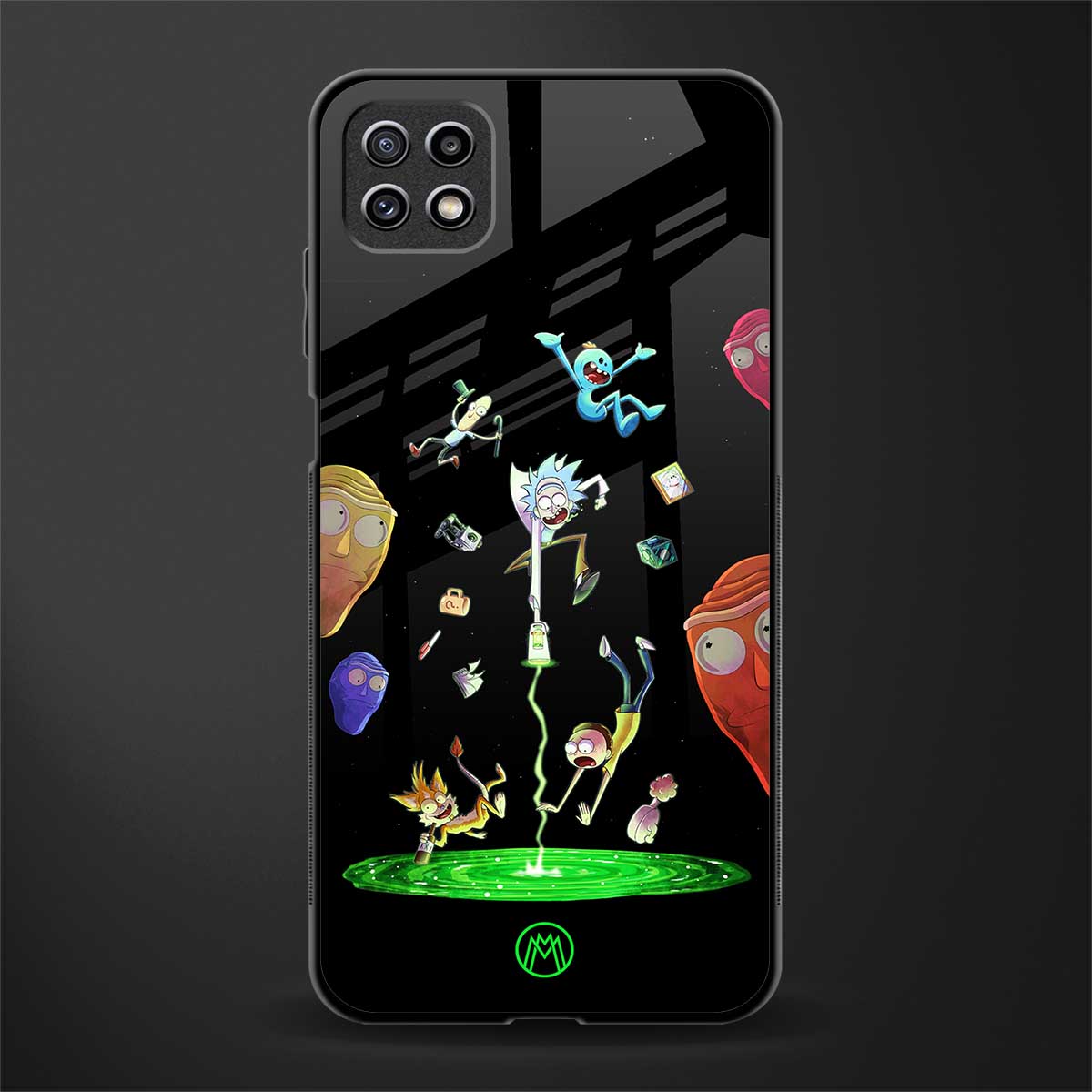 rick and morty amoled glass case for samsung galaxy a22 5g image