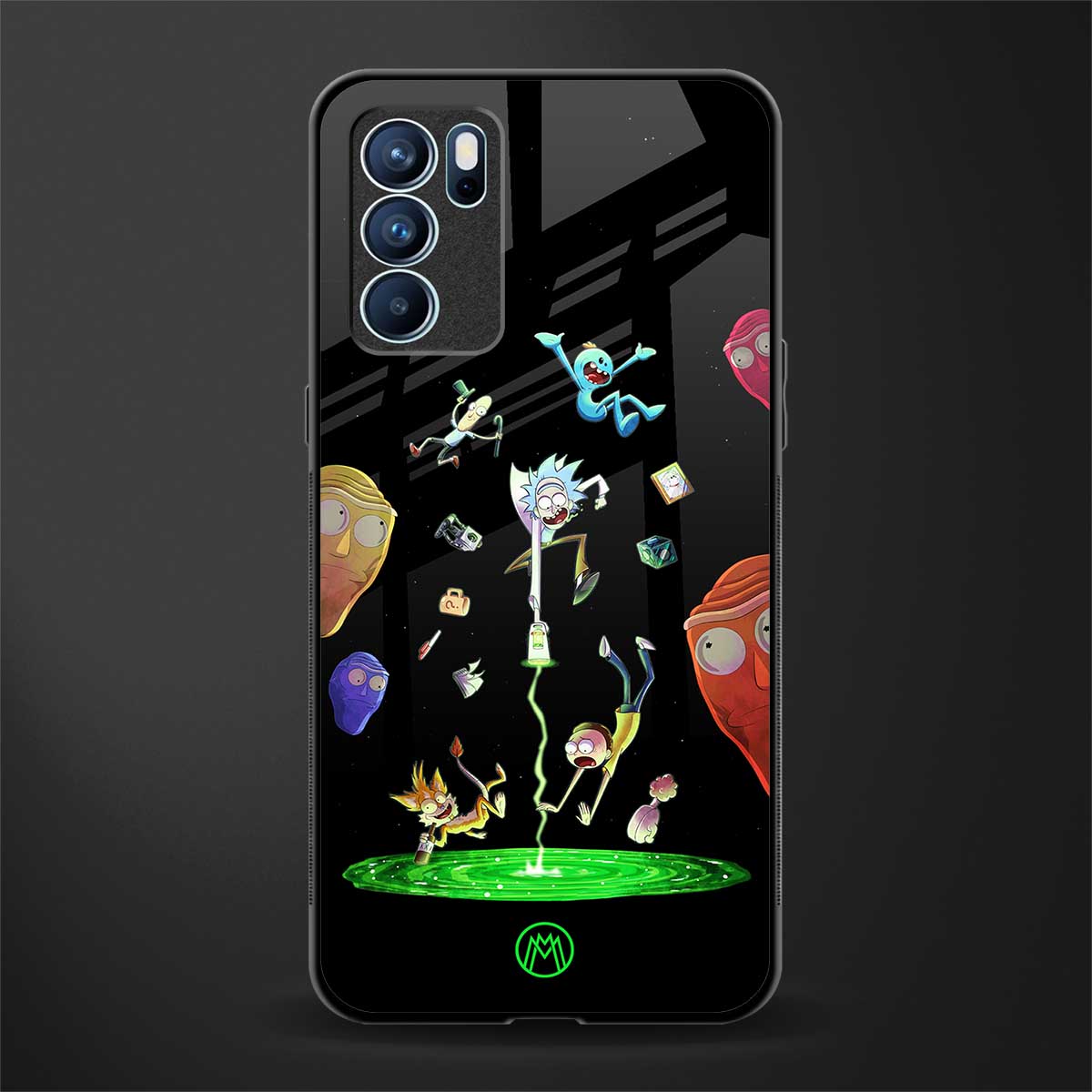 rick and morty amoled glass case for oppo reno6 5g image