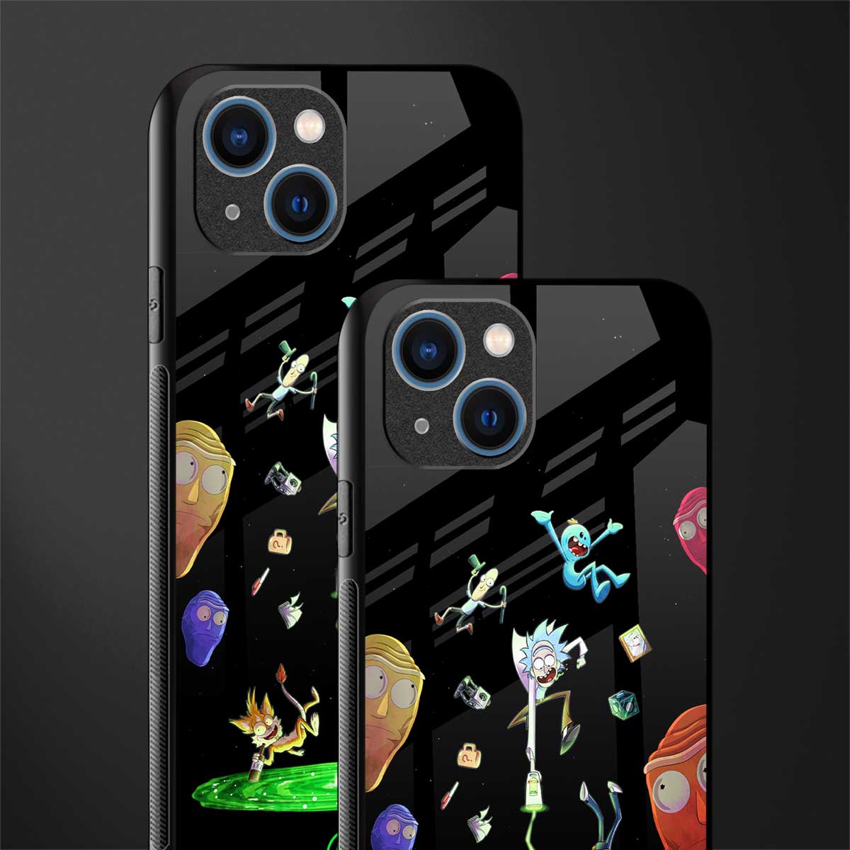 rick and morty amoled glass case for iphone 13 image-2