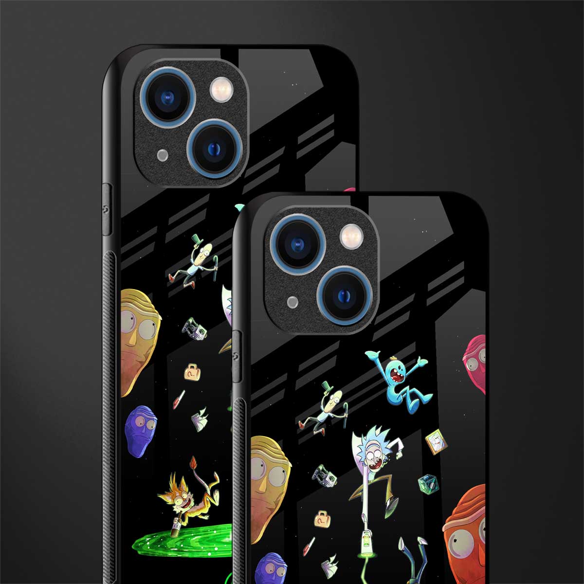 rick and morty amoled glass case for iphone 13 mini image-2