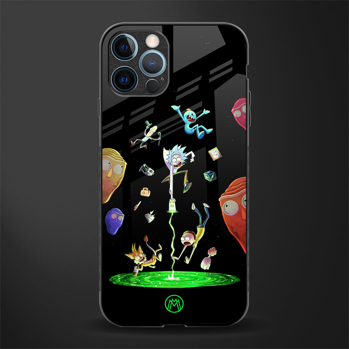 rick and morty amoled glass case for iphone 12 pro max image