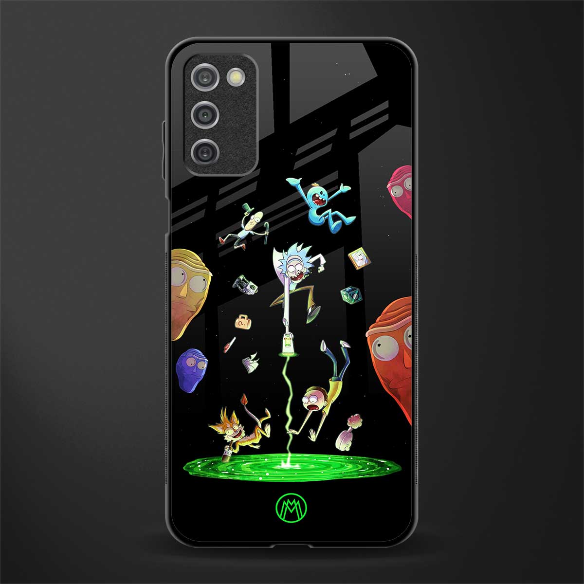 rick and morty amoled glass case for samsung galaxy a03s image