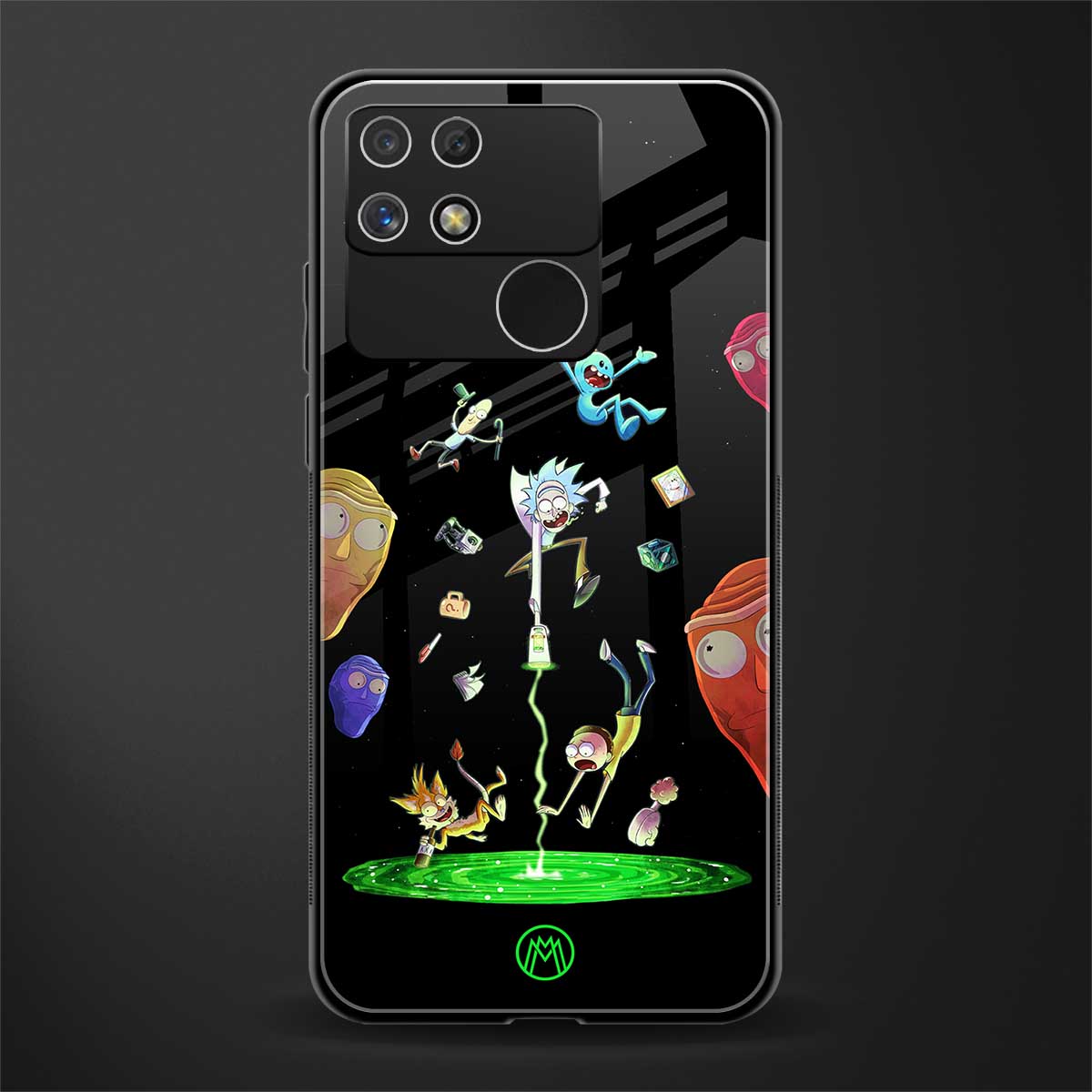 rick and morty amoled back phone cover | glass case for realme narzo 50a
