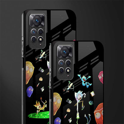 rick and morty amoled back phone cover | glass case for redmi note 11 pro plus 4g/5g