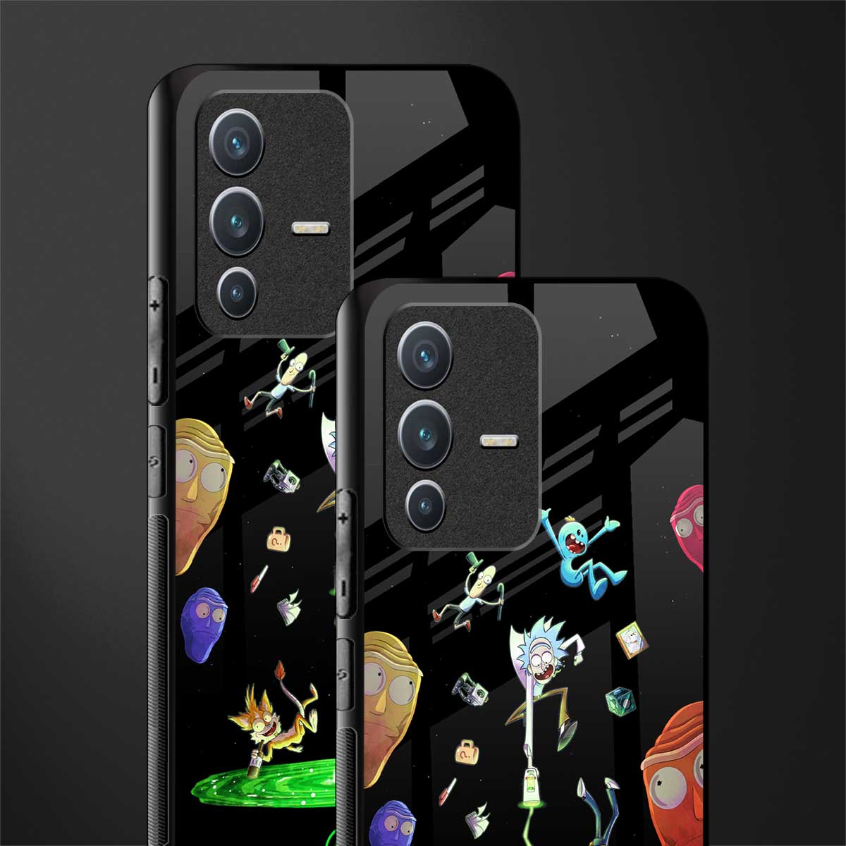 rick and morty amoled glass case for vivo v23 5g image-2