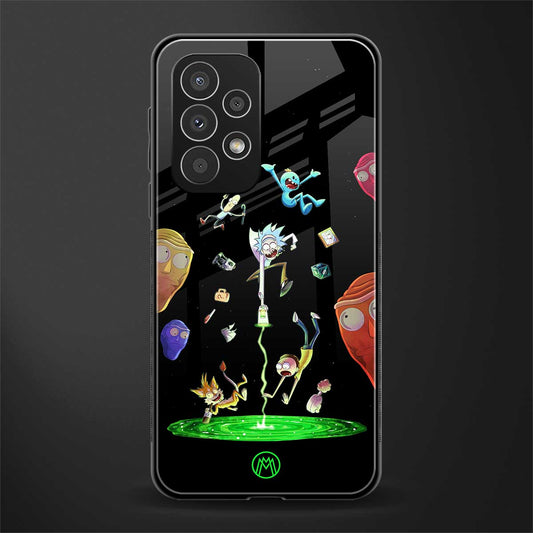 rick and morty amoled back phone cover | glass case for samsung galaxy a73 5g