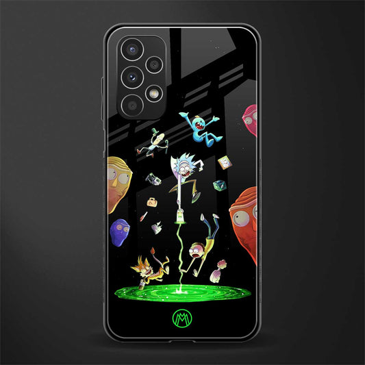 rick and morty amoled back phone cover | glass case for samsung galaxy a13 4g