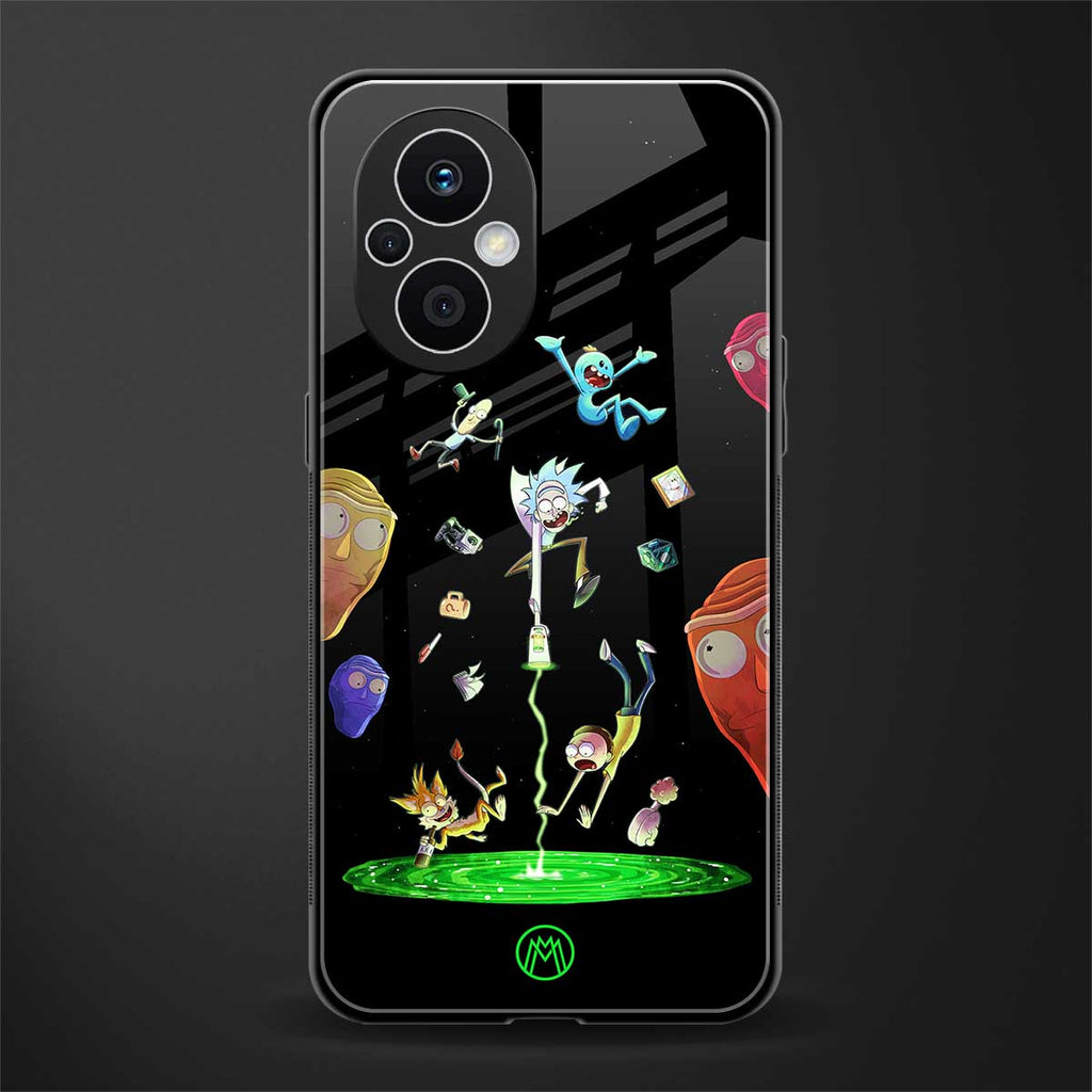 rick and morty amoled back phone cover | glass case for oppo f21 pro 5g