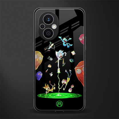 rick and morty amoled back phone cover | glass case for oppo f21 pro 5g