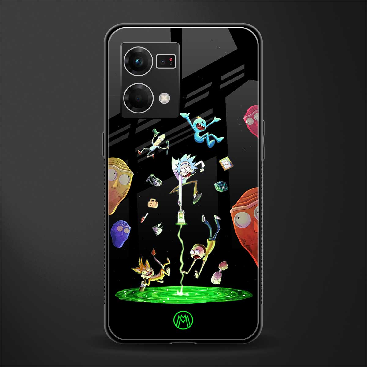 rick and morty amoled back phone cover | glass case for oppo f21 pro 4g