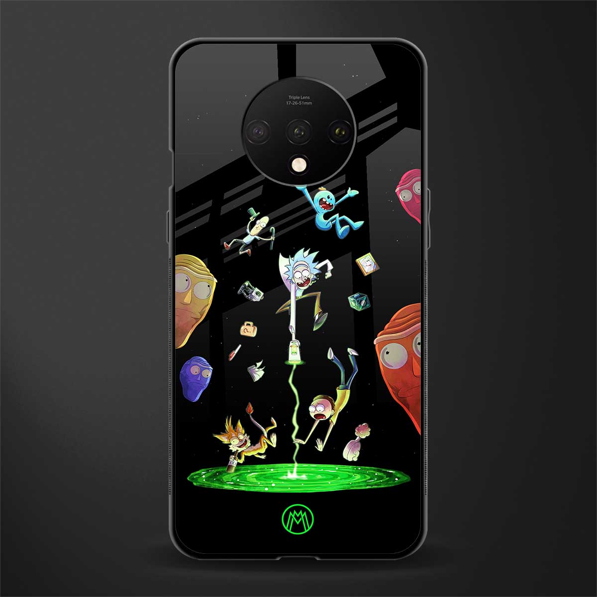 rick and morty amoled glass case for oneplus 7t image