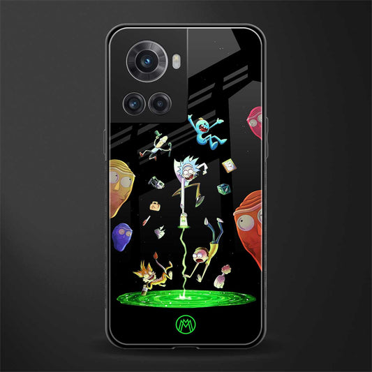 rick and morty amoled back phone cover | glass case for oneplus 10r 5g