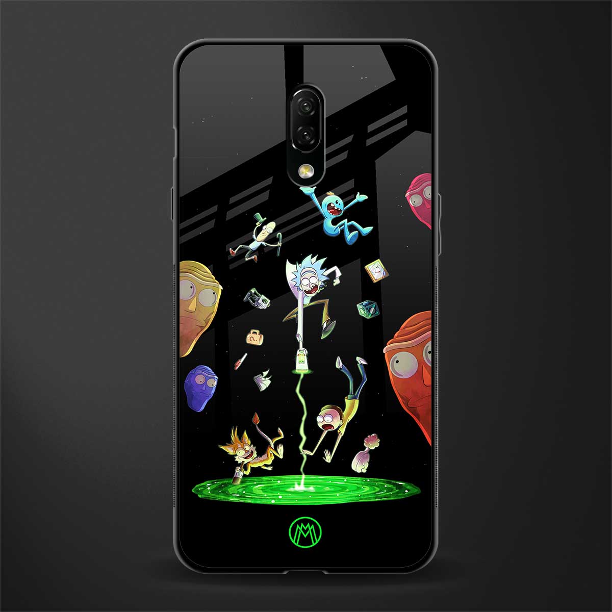 rick and morty amoled glass case for oneplus 7 image