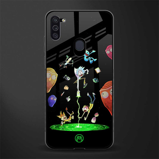 rick and morty amoled glass case for samsung galaxy m11 image