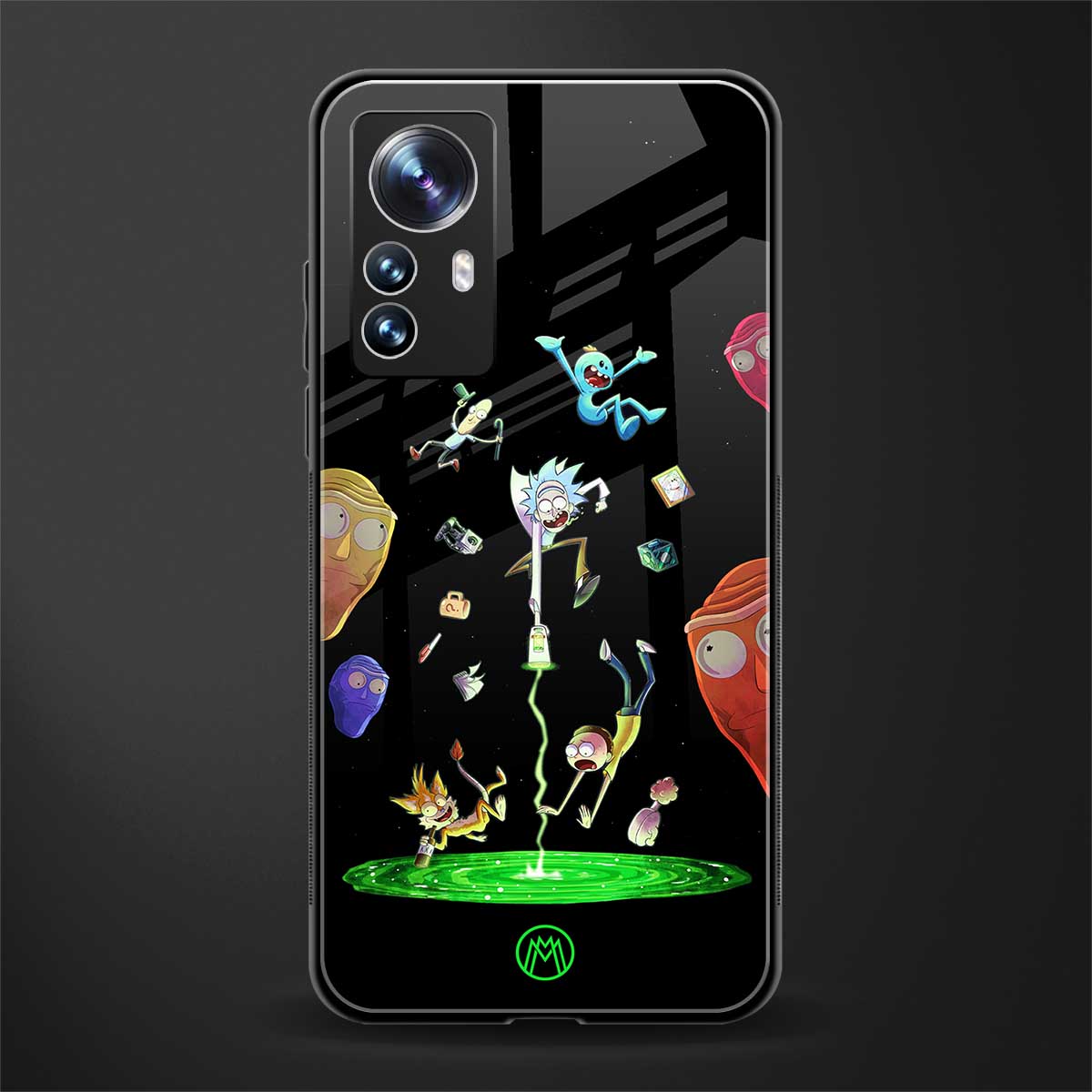 rick and morty amoled back phone cover | glass case for xiaomi 12 pro