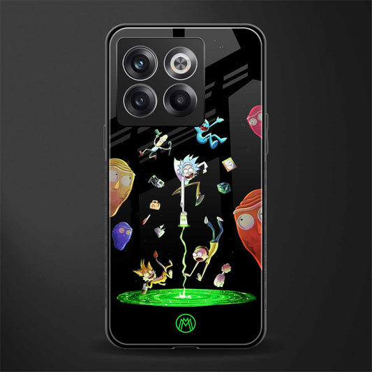 rick and morty amoled back phone cover | glass case for oneplus 10t