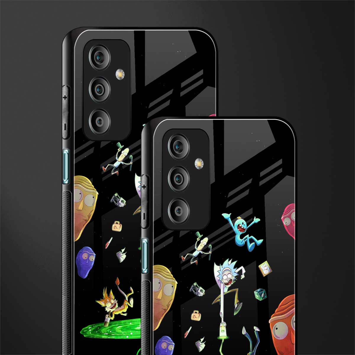 rick and morty amoled back phone cover | glass case for samsung galaxy f23 5g