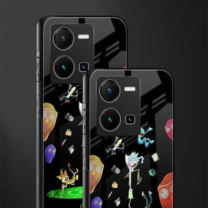 rick and morty amoled back phone cover | glass case for vivo y35 4g