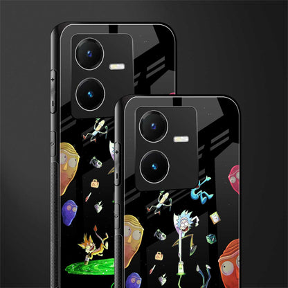 rick and morty amoled back phone cover | glass case for vivo y22