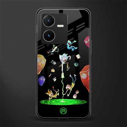 rick and morty amoled back phone cover | glass case for vivo y22