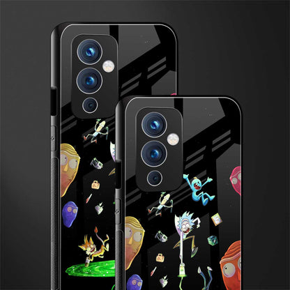 rick and morty amoled back phone cover | glass case for oneplus 9